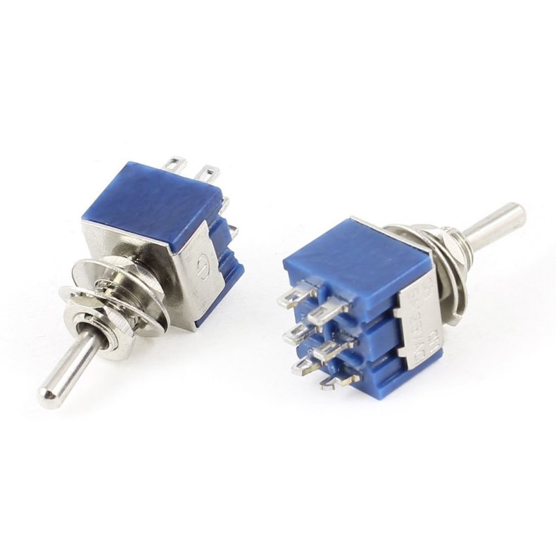 2 pol vippeomskifter  ON/ON 125v 6a