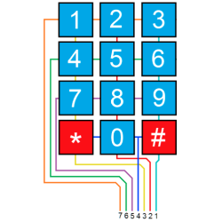 3 x 4 Matrix  Key Membrane Keypad