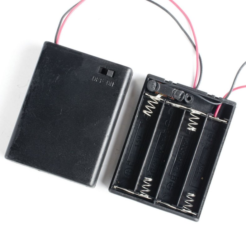 Batteribox 4 x aaa med lg og afbryder