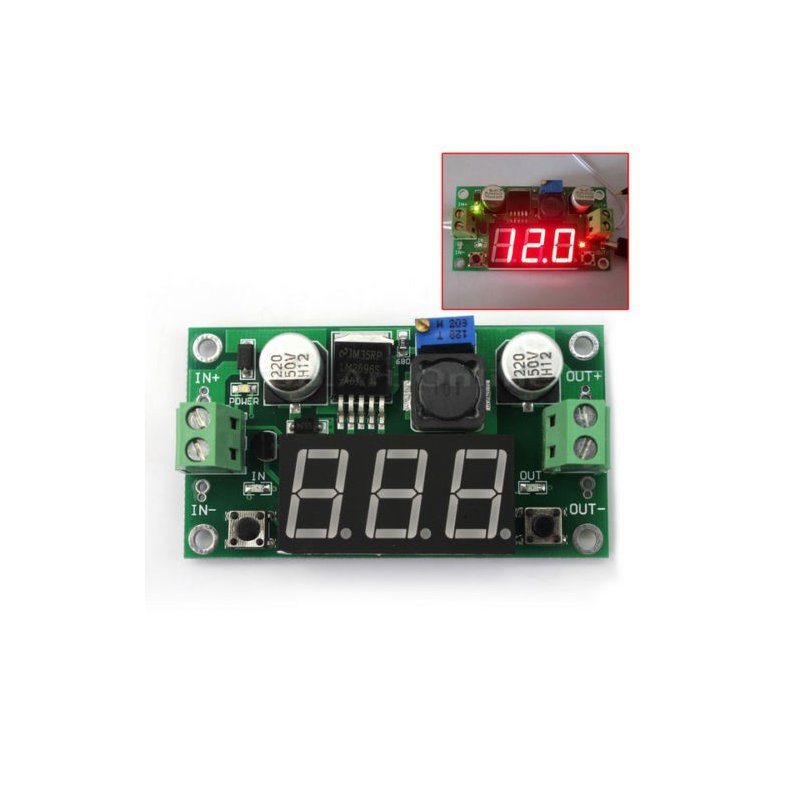 DC-DC Adjustable Step-down  med display 2 Amp