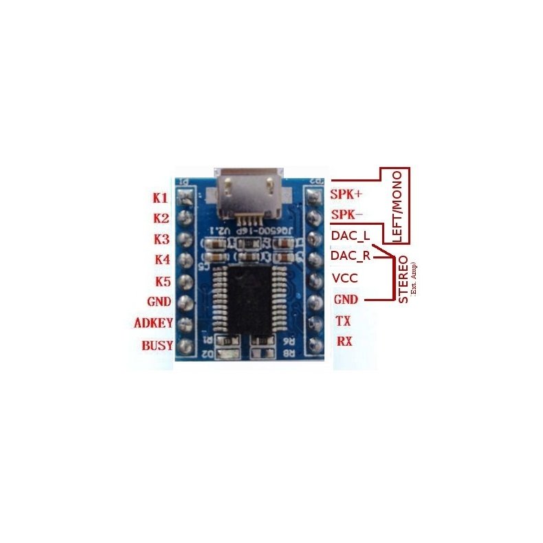 JQ6500 Mp3 tale/lyd modul