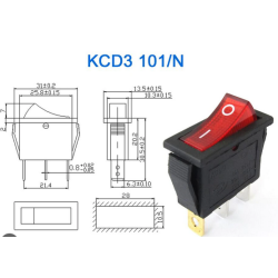 KCD3 3Pin Vippekontakt med lys
