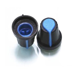 Knap for 6mm potentiometer sort bl streg