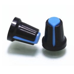 Knap for 6mm potentiometer sort bl streg