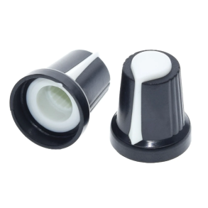 Knap for 6mm potentiometer sort hvid streg