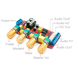 NE5532 Forforstrker tonekontrol Bas mellemtone diskant. Byg selv type 1