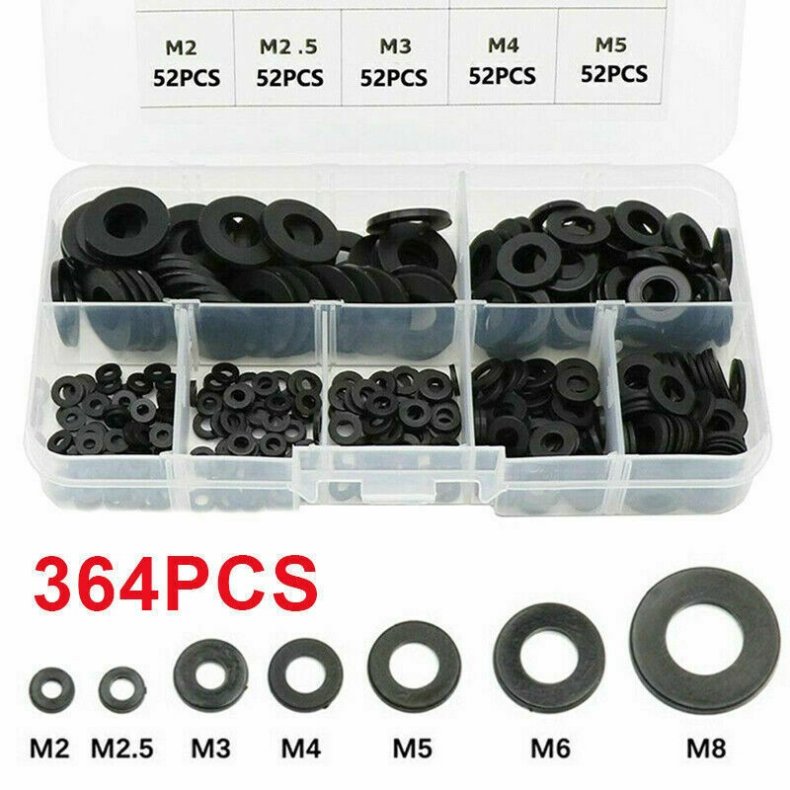Nylon skive sortiment 364 styk