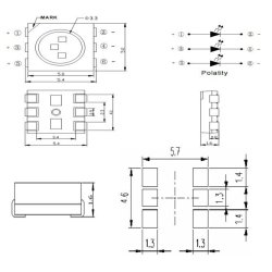 PLCC-6 5050 RGB  LED lysdiode