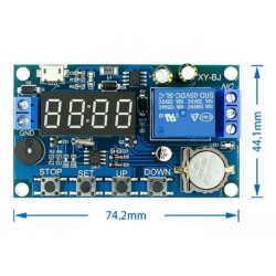 Timer  rel-modul med display. Med ur