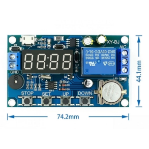 Timer  rel-modul med display. Med ur