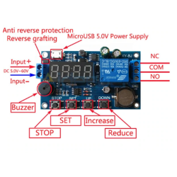 Timer  rel-modul med display. Med ur