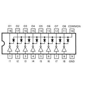 ULN2803  8 Darlinton  transistor buffer